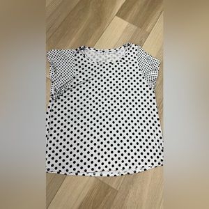 Ladies white and black pokadot t Shirt lg